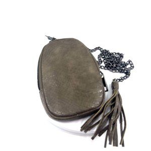 Sophie & Shannon's Jewel Box Cell Phone Pouch with Chain Strap, Grey/Taupe
